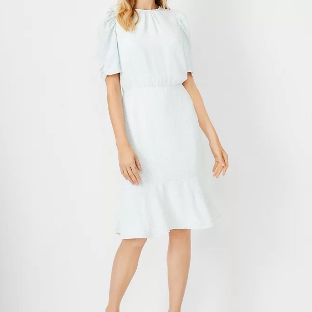 Ann Taylor Flower Bud Flounce Sheath Dress
